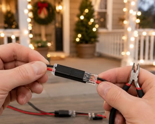 50Pcs Double Wire Plug in Connector 2 Pin with Pliers (18-22AWG)