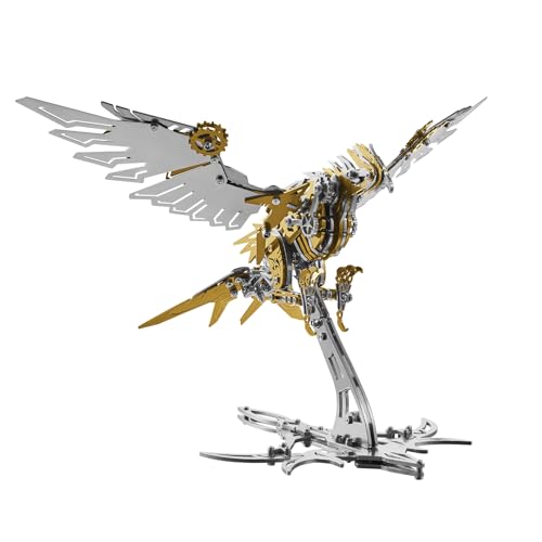 3D Metal Puzzles for Adults, 3D Metal Model Kits, 3D Puzzle Mechanical Eagle Models Kits for Men Teens and Students - color: Gold