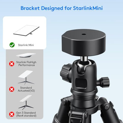 Starlink Mini Mount Kit for RV, Boat, Camper, Ladder & Guardrail - CNC Aluminum Alloy Adjustable Clamp (0.79"-1.38" Pipe Diameter) - Universal Pipe Adapter Compatible with Starlink mini - style: Upright bracket