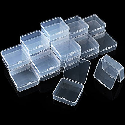 SATINIOR 48 Packs Clear Small Plastic Containers Transparent Storage Box with Hinged Lid for Small Items Crafts Jewelry (2.9 x 2.9 x 1 Inches) - size: 2.9 x 2.9 x 1 in