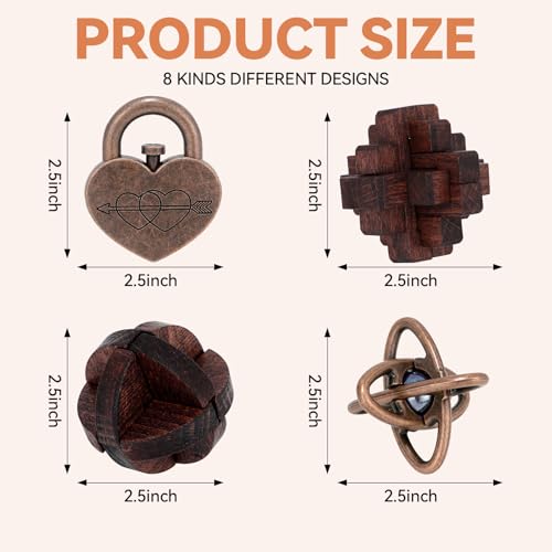 Mytothfy Brain Teaser Puzzles for Adults Teens Kids, 3D Puzzle Game Toys - color: Style F