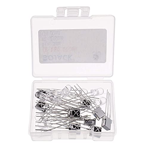 BOJACK LED Infrared Emitter and IR Receiver Diode, LEDs Infrared Emission and Receiver Tube for Arduino （Pack of 10 Pairs）
