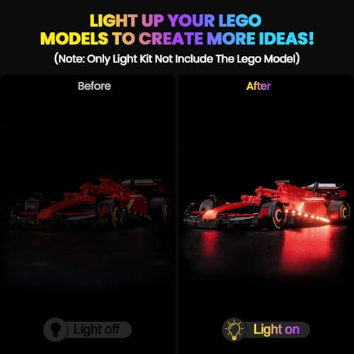 Upgraded Led Light Kit Compatible with Lego Ferrari SF-24 F1 Race Car Building Set, Lights Decoration Compatible with Lego 77242 (Model Not Included) - style: Classic Version 77242