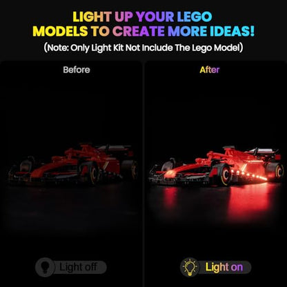 Upgraded Led Light Kit Compatible with Lego Ferrari SF-24 F1 Race Car Building Set, Lights Decoration Compatible with Lego 77242 (Model Not Included) - style: Classic Version 77242