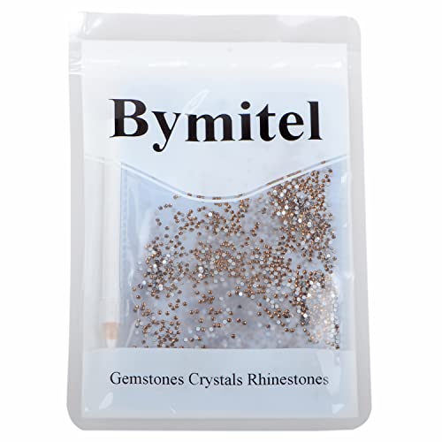 2880PCS Art Nail Rhinestones Non Hotfix Glue Fix Round Crystals Glass Flatback for DIY Jewelry Making with one Picking Pen (ss3 2880pcs, Smoked Topaz) - color: Smoked Topaz, size: ss3 2880pcs