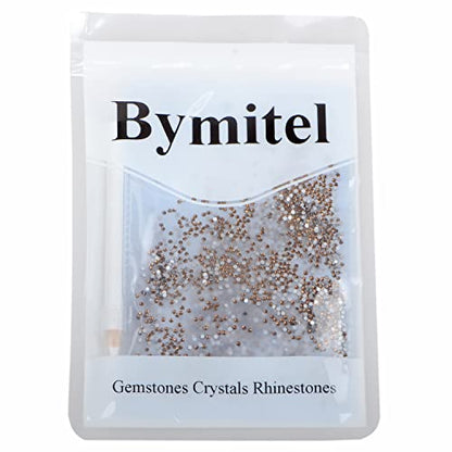 2880PCS Art Nail Rhinestones Non Hotfix Glue Fix Round Crystals Glass Flatback for DIY Jewelry Making with one Picking Pen (ss3 2880pcs, Smoked Topaz) - color: Smoked Topaz, size: ss3 2880pcs