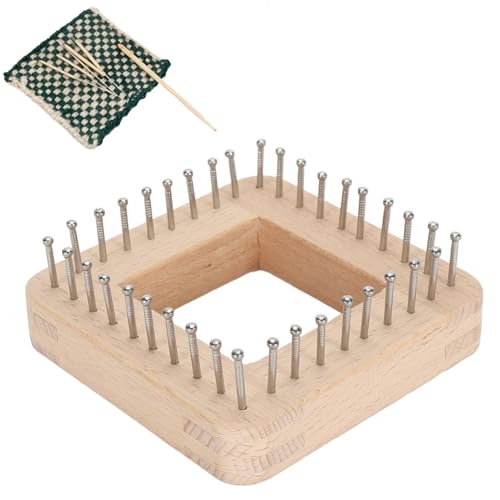 HERCHR Wooden Knitting Loom, Hand Knitting Loom Board Wooden Multi Craft Frame Weaving Loom Kit for Weaving Beginner Children Adults, 3.9 * 3.9in - color: 10*10cm