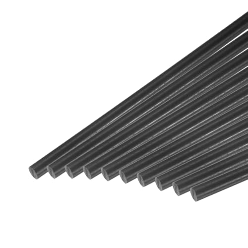 MECCANIXITY ABS Plastic Rod 5mm x 300mm Black Pack of 30 Pcs - color: Black, size: 5mm x 300mm