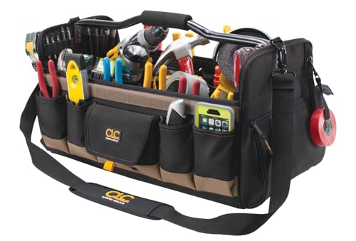 Custom Leathercraft WORK GEAR 1579 20 Inch, Open Top, Soft Sided Tool Box, 27 Pockets - style: 20-Inch Toolbox