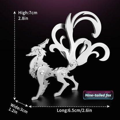 FILASLFT 3D Metal Puzzles for Adults,Model Kit Little NineTailed Fox - color: A6-little Nine Tailed Fox-silvery