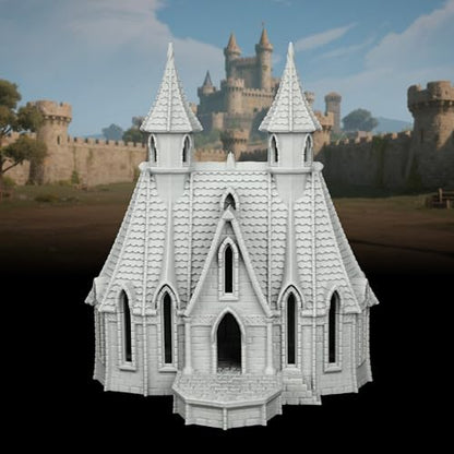 AUSPDICE Modular High-Gothic Stone Manor for TTRPG 25mm Unpainted Terrain - color: Af1104 G City Building 1