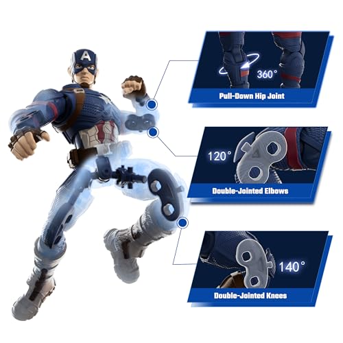 Blokees - Champion Class - Marvel Infinity Saga – Captain America CC03 Model Kit - Assembly Required - No Tools - No Cutting - No Glue - No Paint - Age 14+