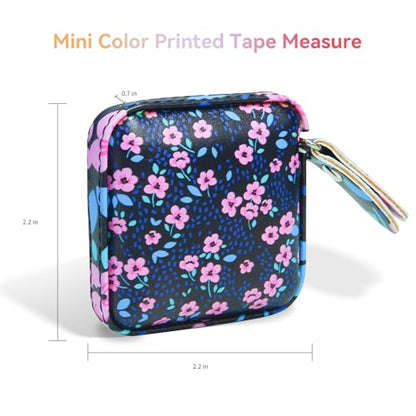 Mini Retractable Soft Tape Measure for Sewing, Fabric, Clothing, Blue Little Flower - color: Blue little flower