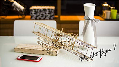 Viloga 3D Wooden Puzzles for Adults, DIY Wright Brothers Flyer Model Aircraft, Laser Cut Balsa Wood Airplane Kits to Builds, Perfect Hobby Models Plane Gift for Adult Teens
