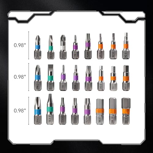 24-in-1 Precision Ratchet Screwdriver Set, Heavy-Duty S2 Steel Magnetic Multi-Bit Repair Tool Kit with Detachable Handle for PC, Electronics, Bike & Home DIY