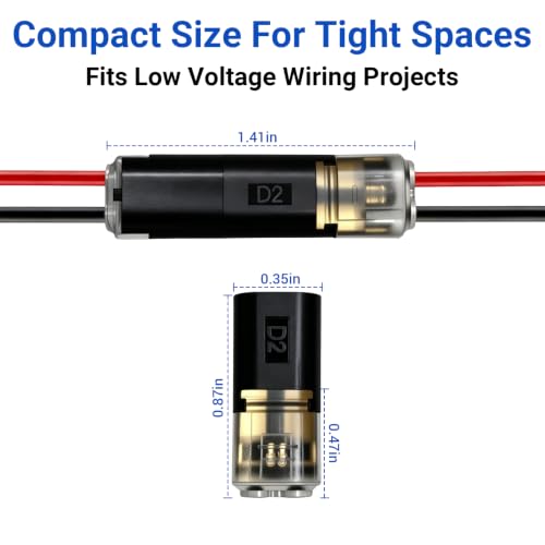160Pcs Quick Wire Connectors,2 Pin,No-Strip,18-22 AWG