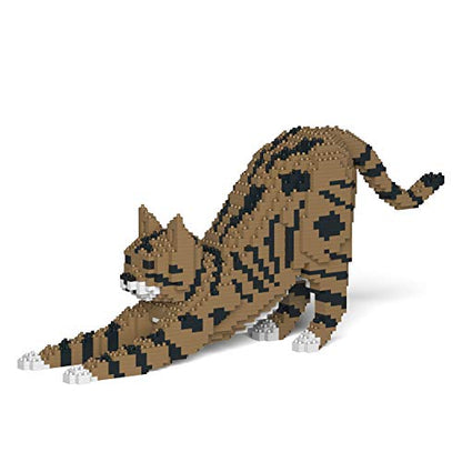 JEKCA Cat 05S-M04 | Tabby Cat Plastic Building Blocks | Age 14+ - color: Brown Tabby