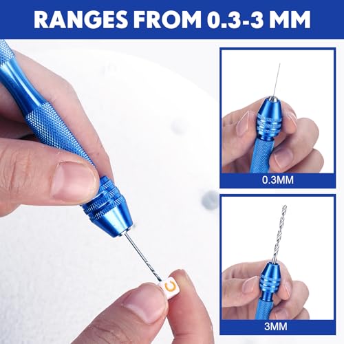 Mudder 36 Pcs Pin Vise Hand with Micro Drill Bits Set, Blue - color: Blue