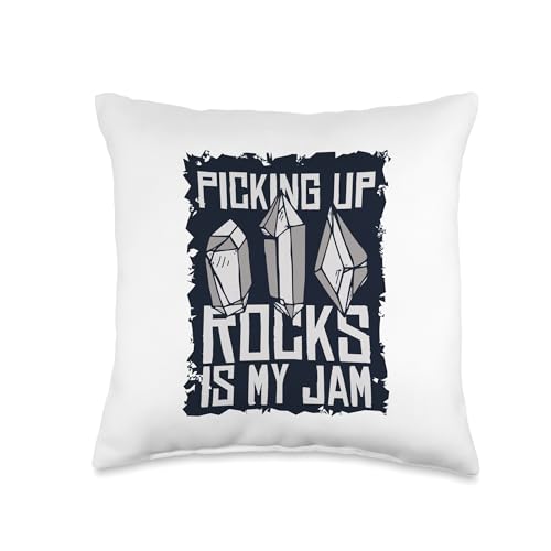 Best Rocks And Minerals Kit Guide Collection Gifts Picking Up Rocks is My Jam Geologist Mineral Collector Throw Pillow, 16x16, Multicolor - size: 16x16
