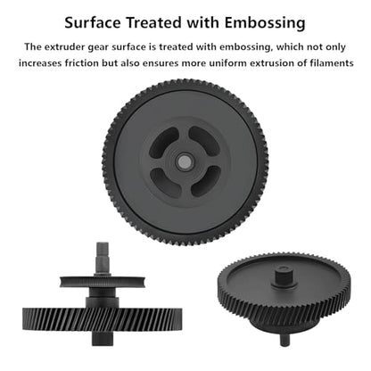 Upgrade Hardened Steel Extruder Gear for Bambu Lab H2D, Helical Gear Integrated Shaft Design POM Extruder Gear Kit for H2D, H2D Combo 3D Printer - style: for H2D