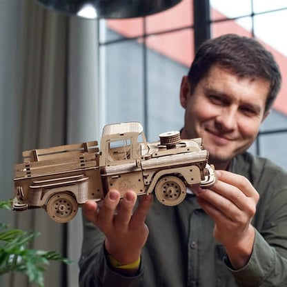 UGEARS Pickup Lumberjack Model Car Kits 3D Puzzle Adult Crafts, Mechanical Wooden Model Kits for Adults - style: Pickup Lumberjack
