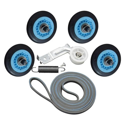 ATMA SUPPLY Upgraded Dryer Repair Kit Compatible with Samsung Includes DC97-16782A Drum Roller DC93-00634A Pulley DC61-01215B Spring 6602-001655 Belt Replaces AP5325135 AP6038887 PS4221885 PS4133825