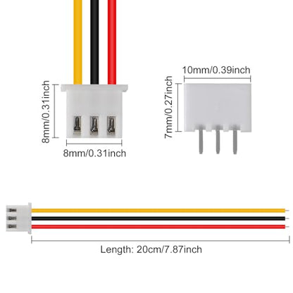 ACEIRMC 10Pairs JST-XH Connector Kit, XH 2.54mm 3 Pin Header Male and Female Connectors Plug Adapter with Flat Wire Cable 200mm 26AWG Compatible with JST XH (3P) - color: 3P