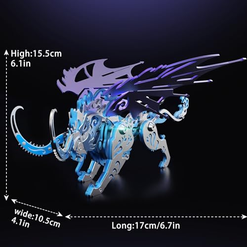 FILASLFT 3D Metal Puzzles for Adults,Mechanical Model Kit Qiong Qi Blue - color: C5-qiong Qi-blue
