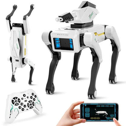 Shoot Robot Dog - Interactive STEM Pet with Voice Control, 30+ Actions & APP Programming, Durable Design for Kids Age 6+ (Compatible with iOS/Android) - style: shoot robot dog