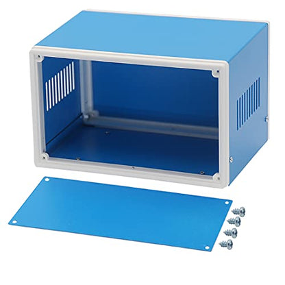 Zulkit Electronic Enclosures Blue Metal Enclosure Project Case DIY Box Junction Case Enclosure Preventive Case (7.1" x 4.3" x 5.1") - size: 7.1" x 4.3" x 5.1"