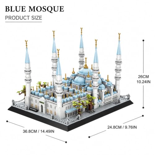 1129Pcs Blue Mosque Istanbul Building Set World Landmark Architecture Model Collectible Toy for Kids and Adults - color: Blue Mosque