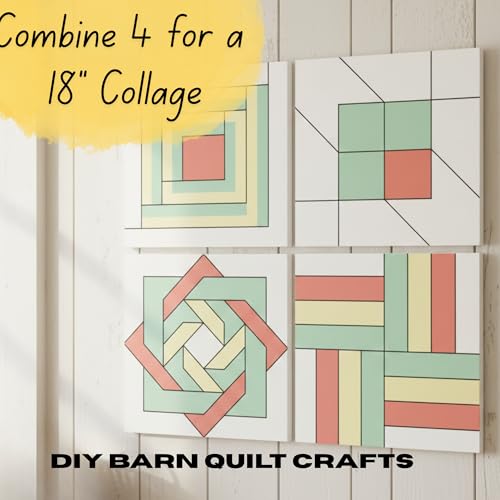 9" Barn Quilt Kit Set 4 | Aztec, Pineapple, HST Fun, LG Milky Star - size: 9 inches (set of 4), style: Aztec,Pineapple,HSTFun,LGMilkyStar