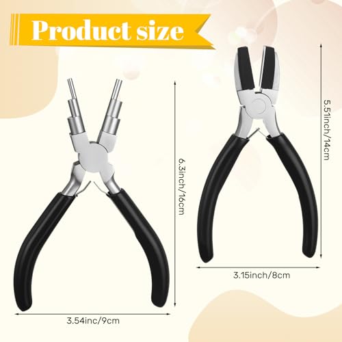 Mudder 2 Pcs Jewelry Making Tool 6 in 1 Bail Making Plier,Black - color: Black