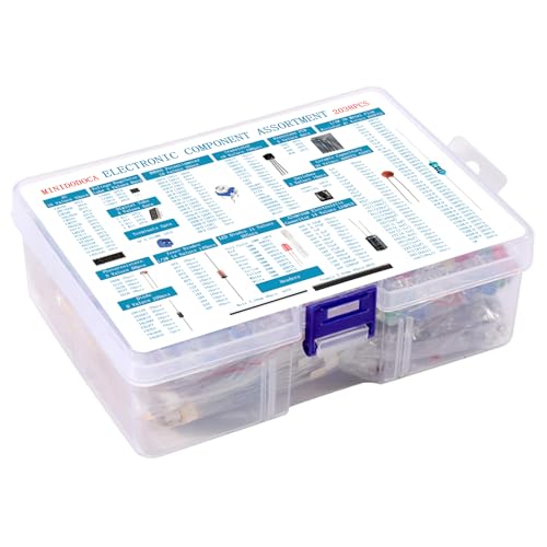 Electronic Component Kit & Total 2038 Pcs, LED Diodes, Metal Film Resistors, Electrolytic Capacitor Package,Diodes, Ceramic Capacitors,IC,PCB,Digital Tube, Common Transistor Assortment Box - style: Electronic components kit 2038pcs