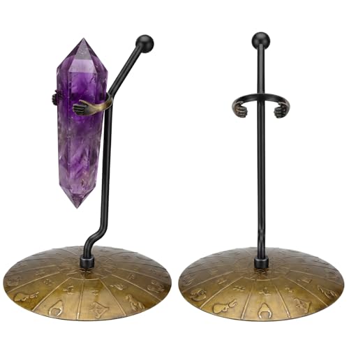RattanView 2 Pack Crystal Tower Holder Metal Crystal Wand Stand, Bronze - color: Bronze