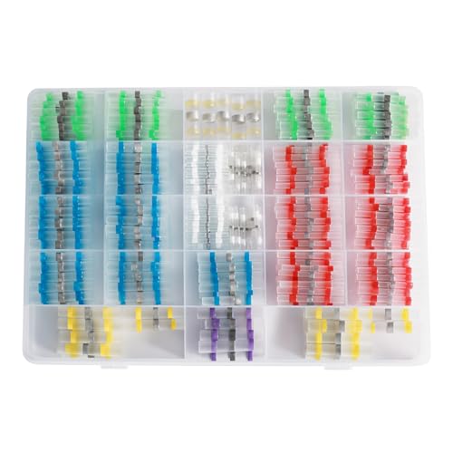 400pcs Solder connectors with Heat Shrink Waterproof Electrical Docking Joints for Sealing Wire Connections. DIY Electrical Connection Wiring and solderless Terminal Wire Connection