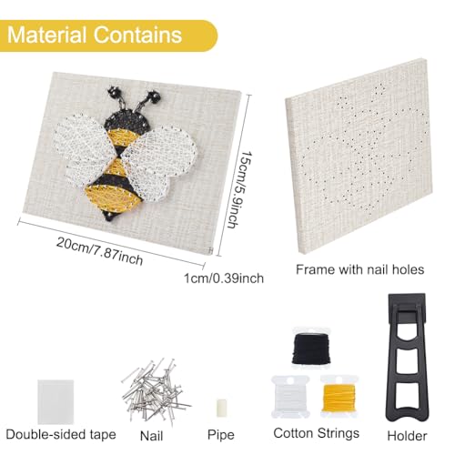 WEBEEDY 3D String Art Kit for Adults Beginners, DIY Bee String Craft Kit, Include All Necessary Accessories and Frame, Christmas Mother's Day Home Wall Decorations Unique Women Gift - color: Bee