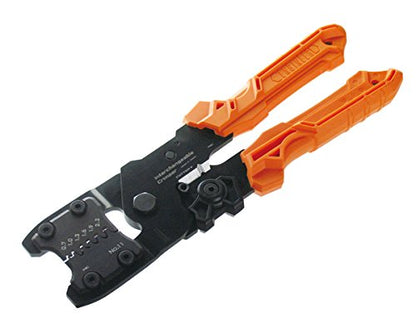 ENGINEER PAD-02 Handy Crimp Tool Kit Complete Set. Made in Japan: Versatile Precision Universal Crimping Set with 3 Inter-Changeable Dies. Orange