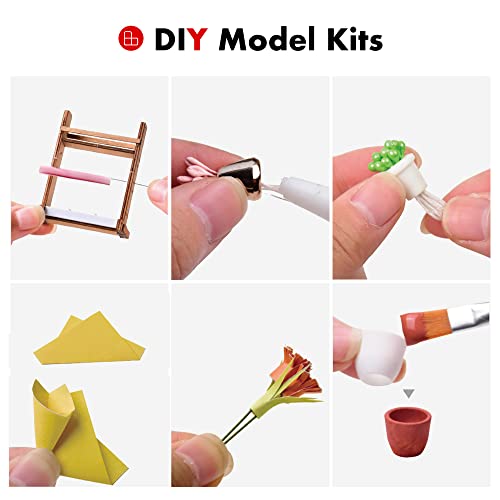 ROBOTIME DIY Dollhouse Kit Mini House with Furnitures Accessories 1:24 Scale Craft Kit - Emily's Flower Shop - color: Emily's Flower Shop