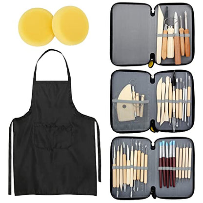Blisstime 42pcs Pottery Tools, Clay Sculpting Tool Kit Air Dry Clay Tools, Clay Kit for Pottery Wheel, DIY Arts and Crafts - color: Burlywood