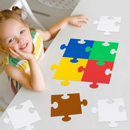 30 Pcs Blank Puzzle Pieces White 8 x 9 Inch DIY Kids Adults - color: White, size: 8 x 9 Inch