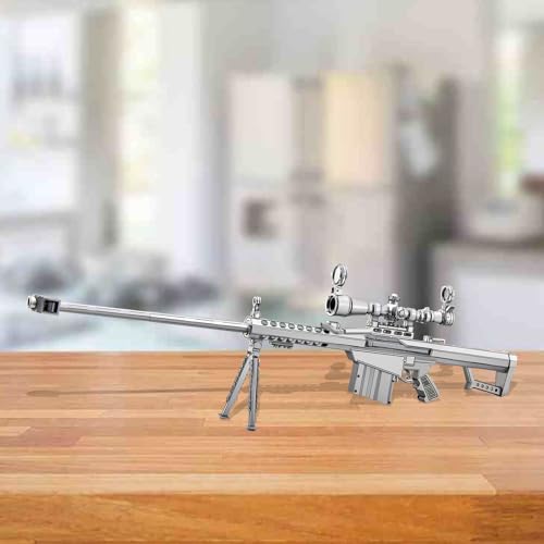Piececool Gun Metal Model Kit, Sniper Rifle M82A1 Model Building Kits for Adults Brain Teaser Puzzles for Stress Relief DIY Assembling Crafts, Best Birthday Gifts - color: M82a1
