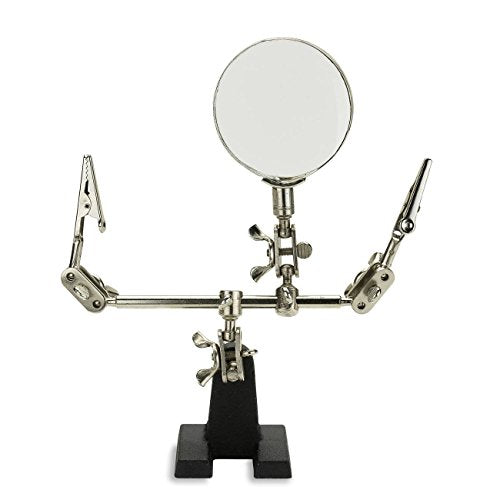 NEIKO 01902 Adjustable Helping Hand with Magnifying Glass, Third Hand Solder Aid, Soldering Wire Station Stand with Dual Alligator Clips and a Heavy Base, Beading & Jewelry Making Tools, Solder Holder - style: Helping Hand
