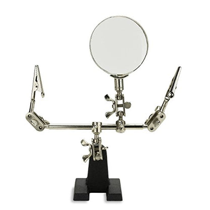 NEIKO 01902 Adjustable Helping Hand with Magnifying Glass, Third Hand Solder Aid, Soldering Wire Station Stand with Dual Alligator Clips and a Heavy Base, Beading & Jewelry Making Tools, Solder Holder - style: Helping Hand