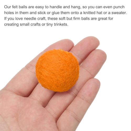 PATIKIL Wool Felt Balls Beads Wool Felting Pom 3.1cm 31mm Dark Orange for Home Crafts Handcrafts Project DIY Pack of 10 - color: Dark Orange