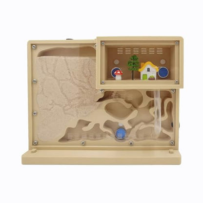 Sand Ant Farm Castle for Kids,Live Ant Habitat Kit with Nutrient Sand - Interactive Ant Colony Observation Terrarium STEM Educational Science Kit for Adults, Students (Yellow)