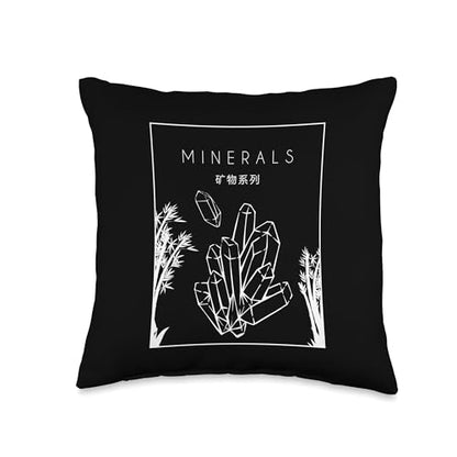 Best Rocks And Minerals Kit Guide Collection Gifts Chinese Hanzi Geologist Mineral Collector Throw Pillow, 16x16, Multicolor - size: 16x16