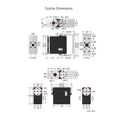Waveshare 40kg.cm Metal Serial Bus Servo, High Precision and Large Torque, with Programmable 360 Degrees Magnetic Encoder and Brushless Motor