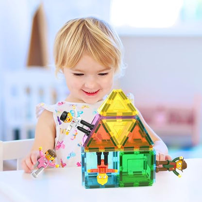 PicassoTiles Profession Character Action Figures Toddler Toy Set Pretend Play Magnet Expansion Pack Add-on STEM Construction Building Block Tile PTA02 - color: 4 Pcs Profession