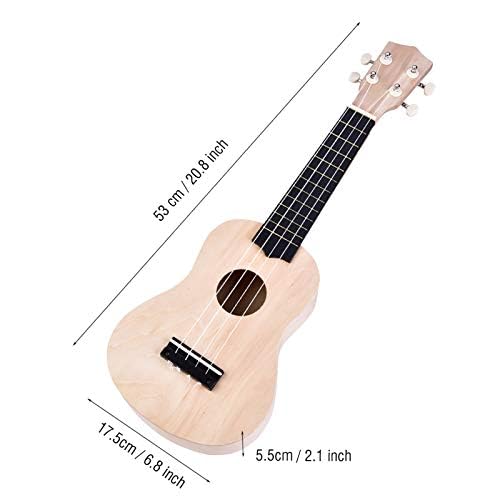 Eujgoov 21inch Basswood 4 String DIY Ukelele Build Your Own Ukulele Kit Wooden Ukulele Painting